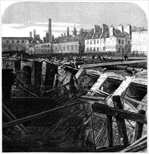 Bursting of the Fleet Ditch and destruction of part of the Metropolitan Railway..., 1862. Creator: Unknown.