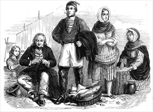 Newhaven fishermen and fishwives, 1862. Creator: Unknown.