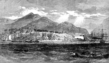 Town and port of Acapulco, on the west coast of Mexico, with the English and French squadron...,1862 Creator: Unknown.