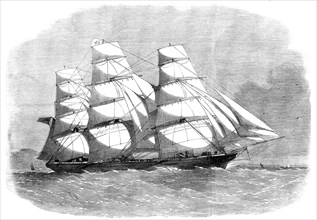 The iron clipper-ship Cornwallis, a new vessel of the Black Ball line, 1862.  Creator: Unknown.