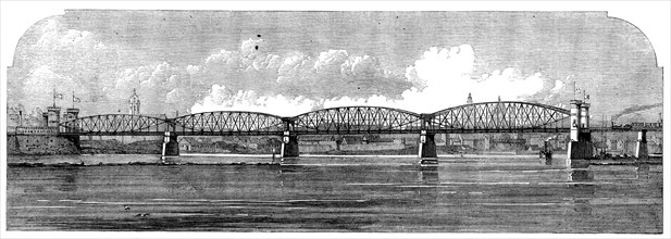 New railway-bridge over the Rhine, near Mayence, 1862. Creator: Unknown.