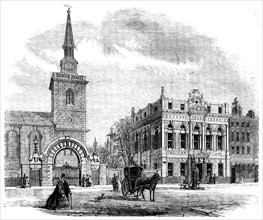 Street architecture - St. James's new vestry hall, Piccadilly, 1862. Creator: Unknown.