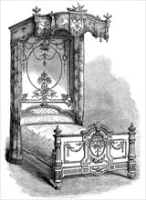 The International Exhibition: bedstead in the Furniture Court..., 1862. Creator: Unknown.