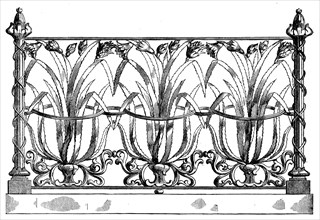 The International Exhibition: drawing-room balcony panel by W. Roberts..., 1862. Creator: Unknown.