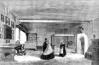 Luther's room at the Wartburg - from a sketch by our special artist, 1862. Creator: Unknown.
