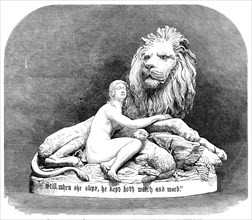 The International Exhibition: "Una and the Lion", in metal, modelled by the late John Thomas, 1862. Creator: Unknown.