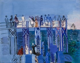 The Pier and the Beach at Le Havre. Creator: Dufy, Raoul (1877-1953).