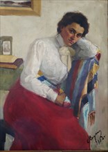 Portrait of Yekaterina Pavlovna Peshkova (1876-1965). Creator: Sorin, Saveli Abramovich (1878-1953).