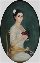 Lady with a Rose, 1910. Creator: Sorin, Saveli Abramovich (1878-1953).