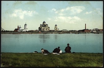 Irkutsk View of the city from Love Island, 1904-1914. Creator: Unknown.