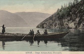 Boat on Lake Teletskoye, 1911-1913. Creator: Sergei Ivanovich Borisov.