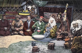 Inside a Kazakh Yurt, 1911-1913. Creator: Sergei Ivanovich Borisov.