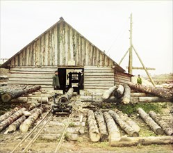 Sawmill, Oka River, 1912. Creator: Sergey Mikhaylovich Prokudin-Gorsky.