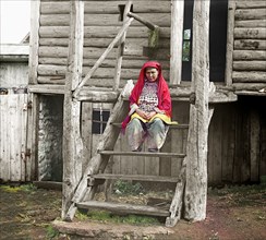 Bashkir woman in a folk costume, 1910. Creator: Sergey Mikhaylovich Prokudin-Gorsky.