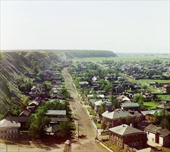 View of the city of Tobolsk from Assumption Cathedral from the northwest, 1912. Creator: Sergey Mikhaylovich Prokudin-Gorsky.