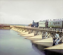 Railroad bridge over the Shuya River, 1915. Creator: Sergey Mikhaylovich Prokudin-Gorsky.