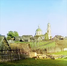Church in Sterzh near the village of Novinka. St. Vladimir's (Peter and Paul) church, 1910. Creator: Sergey Mikhaylovich Prokudin-Gorsky.