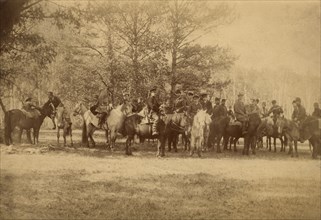 A group of hunters on horseback, 1910-1919. Creator: Unknown.