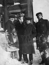 Zh. Baiskich with Friends, 1921. Creator: Unknown.