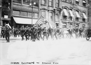 German Reservists in Broadway [i.e., Fifth Avenue], 4 Aug 1914. Creator: Bain News Service.