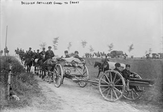 Belgian Artillery going to front, between 1914 and c1915. Creator: Bain News Service.