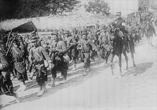 French troops on march, between c1914 and c1915. Creator: Bain News Service.