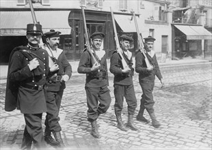 Naval recruits police, Paris, between c1914 and c1915. Creator: Bain News Service.