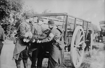 French pick up dead near Charleroi, 21 Oct 1914. Creator: Bain News Service.