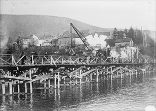 German Bridge over Maas at Dinant, between 1914 and c1915. Creator: Bain News Service.