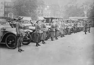 English women motor volunteers inspected, between c1915 and 1918. Creator: Bain News Service.