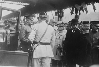 General Pershing, Gen. Pelletier, Gen. Dumas, Rene Besnard,  13 Jun 1917. Creator: Bain News Service.