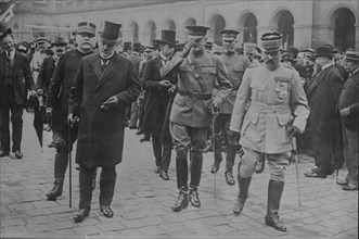 Joffre, Sharp, Pershing, Paris, July 4, 1917, 4 Jul 1917. Creator: Bain News Service.