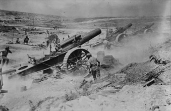 British guns bombard Germans, Aug 1916. Creator: Bain News Service.