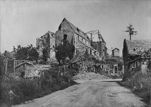 Ruins in the Somme, 3 Aug 1918. Creator: Bain News Service.