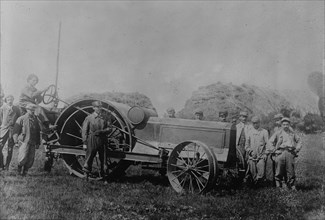 French cripples run a tractor, 17 May 1918. Creator: Bain News Service.