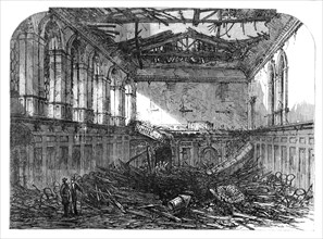 The Great Fire in the City: ruins of Haberdashers' Hall, 1864. Creator: Unknown.