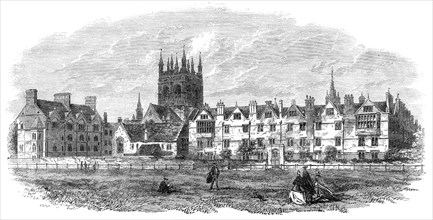 General view of Merton College, Oxford, 1864. Creator: Unknown.