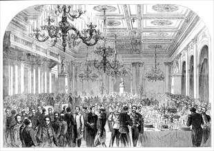 Banquet given at the Exchange, Gottenburg, on the occasion of opening the railway..., 1862. Creator: Unknown.