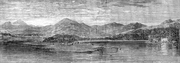 The Bay of Finlarig, Loch Tay, Perthshire, with the mausoleum of the Breadalbane family, 1862. Creator: Unknown.