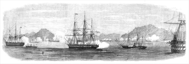 The War in Japan: action of Sept. 5, in the Strait of Simonosaki, 1864. Creator: Edwin Weedon.