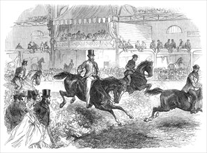 The Horse Show at Islington: trying the hunters, 1864. Creator: Unknown.