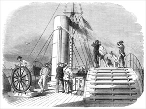 Our Special Artist on board The Lilian, running the blockade into Wilmington Harbour..., 1864. Creator: Unknown.