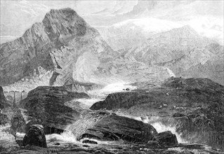 A November Day in Nant-Francon, by J. C. Reed, in the exhibition of the Institute of..., 1864. Creator: Mason Jackson.