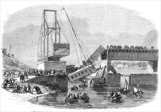 Scene of the disaster at Beloeil Bridge...Canada, 1864. Creator: Unknown.