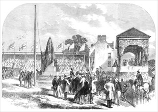 Inauguration of the statue of the late Prince Consort, in the presence of Her Majesty,..., 1864. Creator: Mason Jackson.