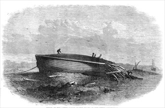 Wreck of the Lottie Sleigh on the beach at New Ferry, Birkenhead, 1864. Creator: Unknown.
