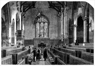 The Great Schools of England, the Chapel at Rugby School, 1862. Creator: Unknown.