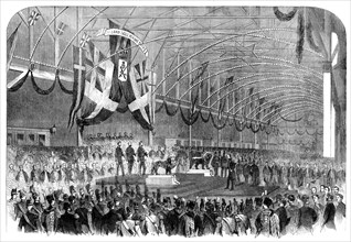 Opening of the railway from Gottenburg to Stockholm: arrival of the King of Sweden…, 1862. Creator: Unknown.
