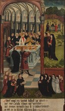 Scenes from the Legend of Saint Cordula: The burial of Saint Cordula by Albertus Magnus, c1490-1499. Creator: Master of Cologne (active ca 1500).