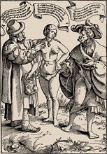 Satire on conjugal fidelity, c.1540. Creator: Vogtherr, Heinrich, the Elder (1490-1556).